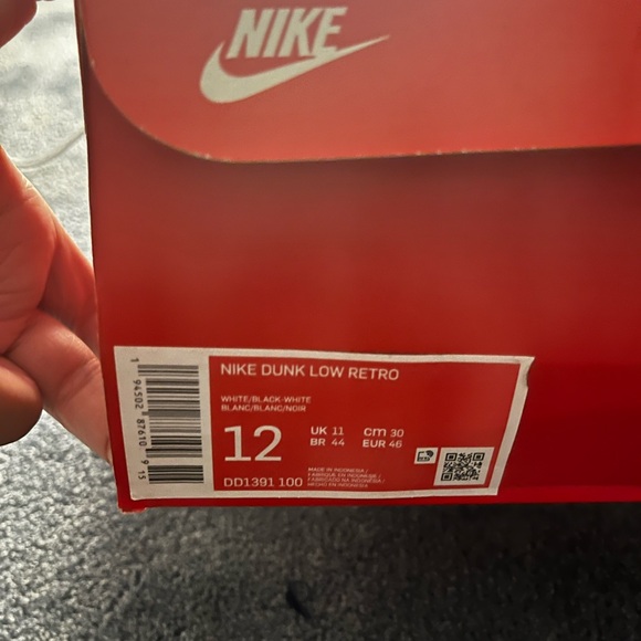 Nike Dunk Low Size 12 Black/White (pandas) - Picture 10 of 11